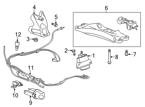 2018 Cadillac ATS Bracket Assembly, Engine Mount Diagram for 22862294