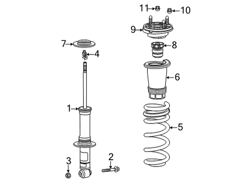 2022 GMC Yukon XL Absorber Assembly, Rear Shk Diagram for 84844872