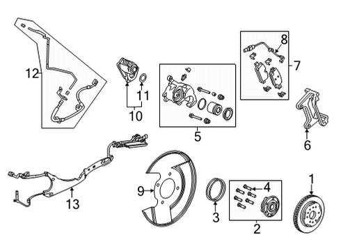 2023 GMC Yukon XL CALIPER ASM-RR BRK (W/O BRK PADS & BRKT) Diagram for 85136404