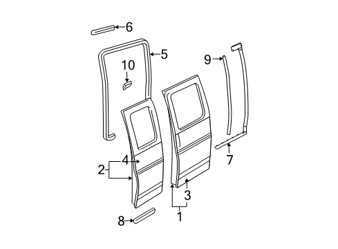 2006 GMC Savana 3500 Side Loading Door - Door & Components Diagram 1 - Thumbnail