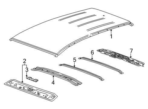 2022 Chevy Trailblazer Roof & Components Diagram