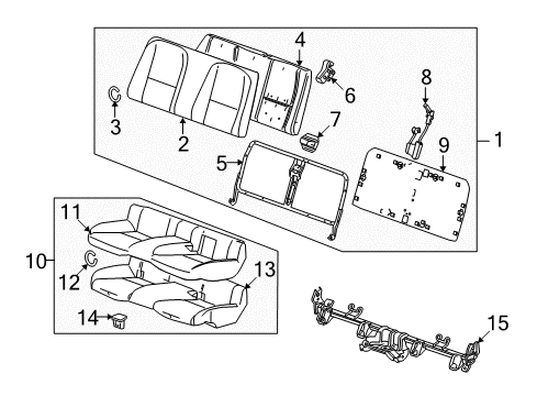 2012 Chevy Camaro Cover Assembly, Rear Seat Back *Black Diagram for 22816189