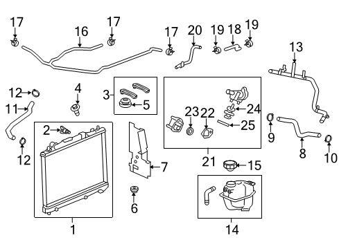 2013 Cadillac CTS Radiator & Components Diagram 3 - Thumbnail