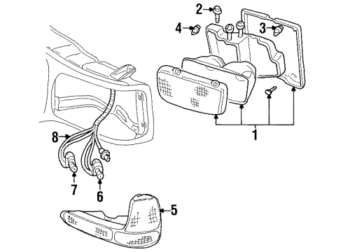 2000 GMC Yukon Lamp Assembly, Parking *Marked Print Diagram for 15763595