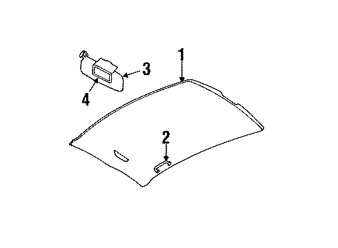 1992 Pontiac Grand Am Handle Asm Roof Rail Front Asst *Graphite Diagram for 22590594