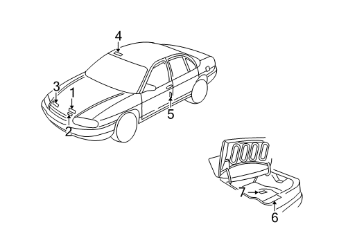 2007 Chevy Monte Carlo Information Labels Diagram