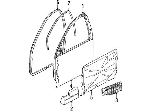 1997 Saturn SC1 Door & Components Diagram