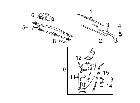 2007 Saturn Vue Wiper & Washer Components Diagram 3 - Thumbnail