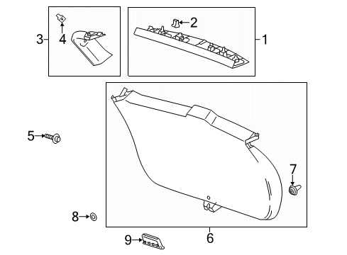 2014 Buick Encore Panel Assembly, Lift Gate Upper Center Trim Finish *Titanium Diagram for 95394652