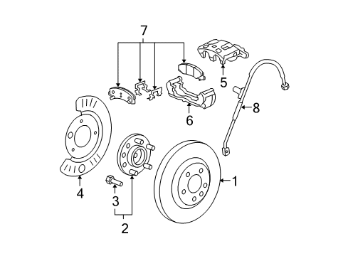 2011 Buick Lucerne Brake Components, Brakes Diagram 1 - Thumbnail