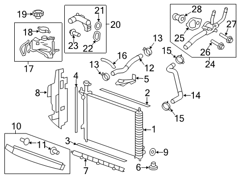 2016 Chevy Traverse Radiator & Components Diagram