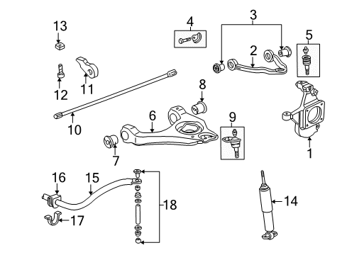 2002 Chevy Avalanche 2500 Front Suspension, Control Arm Diagram 3 - Thumbnail