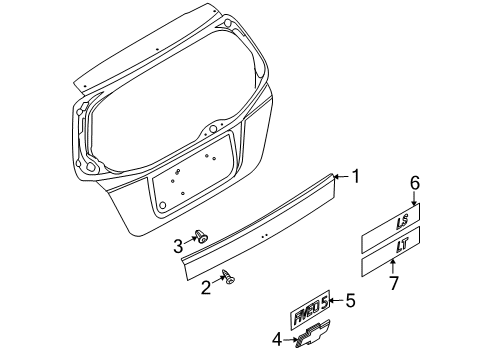 2011 Chevy Aveo5 Exterior Trim - Lift Gate Diagram