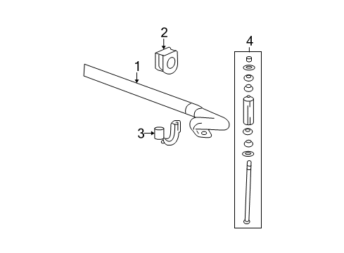 2011 Chevy Avalanche Stabilizer Bar & Components - Front Diagram 1 - Thumbnail