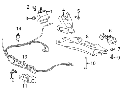 2019 Cadillac CTS Engine & Trans Mounting Diagram 1 - Thumbnail