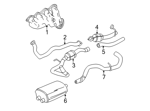 2007 GMC Sierra 3500 Classic Exhaust Components, Exhaust Manifold Diagram 3 - Thumbnail