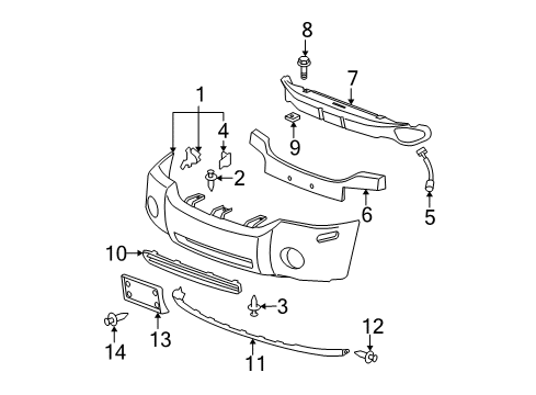 2006 GMC Envoy Front Bumper Diagram 1 - Thumbnail