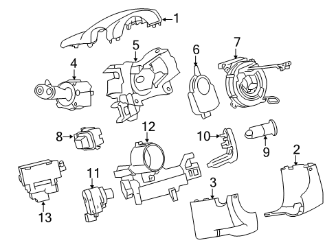 2008 GMC Acadia Shroud, Switches & Levers Diagram