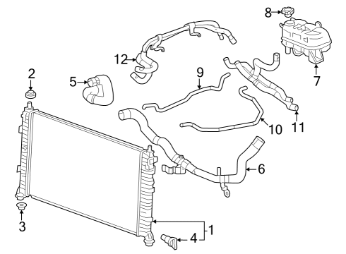 2023 Cadillac Escalade HOSE-RAD SURGE TK INL Diagram for 87832627