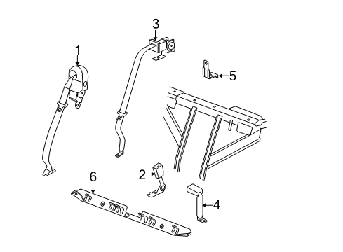 2009 Buick Lucerne Belt Kit,Passenger Seat(Retractor Side)(W/ Pre, Tensioner) Ebony Diagram for 89026927