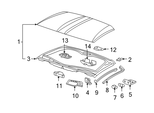 2009 Chevy Corvette Top & Components Diagram