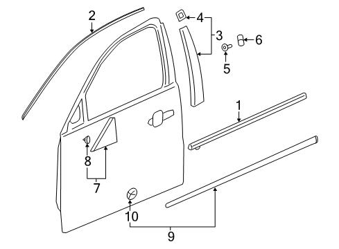 2017 Buick LaCrosse Molding Assembly, Front Side Door Diagram for 26684987