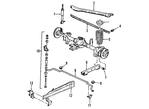 1994 Pontiac Firebird Rear Axle, Suspension Components Diagram 1 - Thumbnail