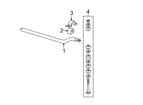 2006 Buick Rendezvous Stabilizer Bar & Components - Front Diagram