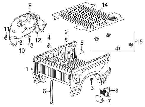 2022 GMC Sierra 1500 Pick Up Box Diagram 1 - Thumbnail