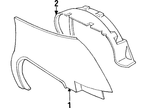 1994 Pontiac Trans Sport Liner, Front Wheelhouse Panel Diagram for 10216126