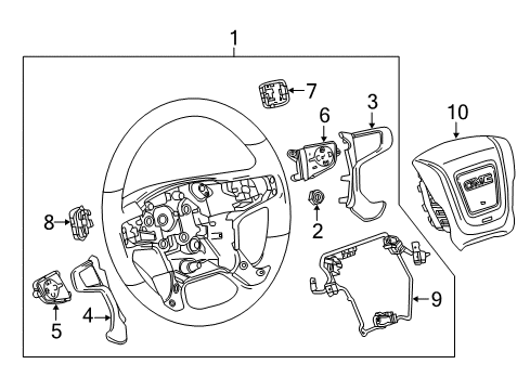 2015 GMC Sierra 1500 Cover, Steering Wheel Spoke *Combat Diagram for 22894698