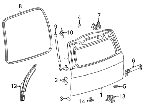 2023 GMC Yukon Gate & Hardware Diagram 1 - Thumbnail