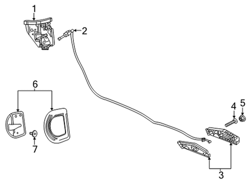 2021 Chevy Corvette Handle Assembly, Front S/D I/S *Black Diagram for 84890756