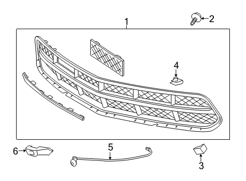 2017 Chevy Corvette Grille & Components Diagram 1 - Thumbnail