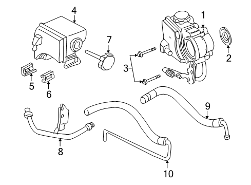 2000 Pontiac Grand Am P/S Pump & Hoses, Steering Gear & Linkage Diagram 3 - Thumbnail