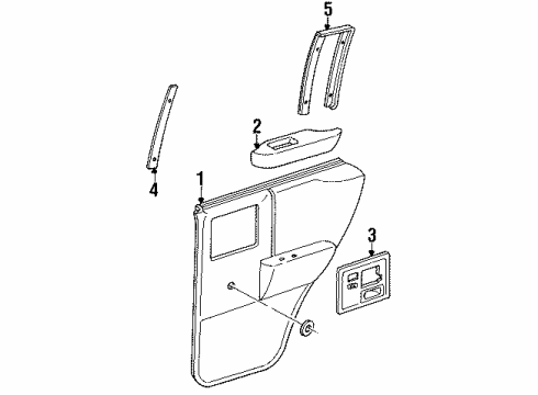 1993 Chevy S10 Blazer MOLDING, Door Trim Panel Diagram for 15623504