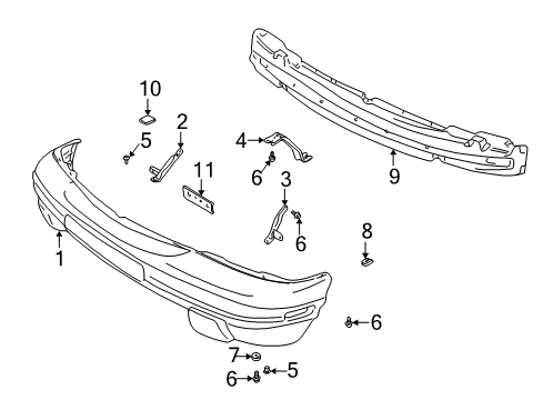 1999 Chevy Tracker Front Bumper Diagram