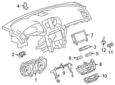 2012 Buick Regal Control Assembly, Amplitude Modulation/Frequency Modulation Stereo Radio *Jet Black Diagram for 20942196