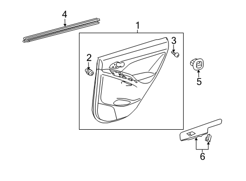 2010 Pontiac Vibe Sealing Strip,Rear Side Door Window Inner Diagram for 19184170