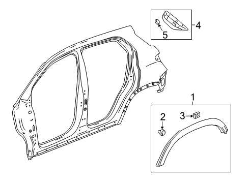 2018 Buick Encore Rear Splash Guard in Black Carbon Metallic Diagram for 42521602