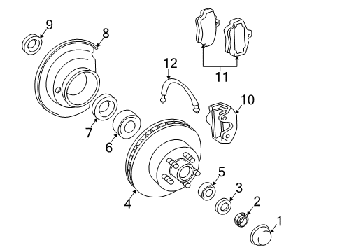 1997 GMC Savana 3500 Piston,Front Brake Caliper Diagram for 18029913