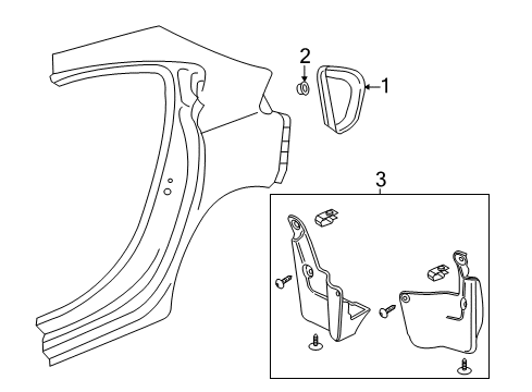 2019 Chevy Cruze Exterior Trim - Quarter Panel Diagram 1 - Thumbnail