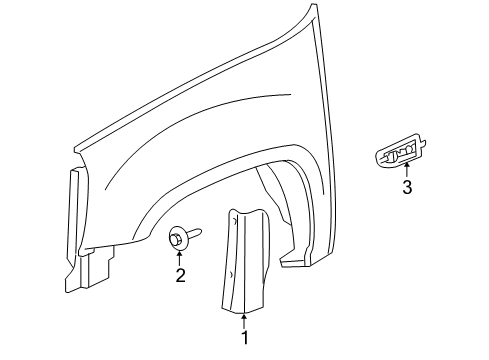 2013 Cadillac Escalade Ornament Assembly, Front Fender *Chrome M Diagram for 25961848