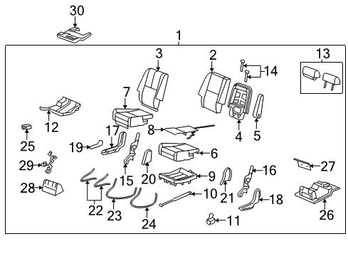 2008 Cadillac Escalade Armrest Assembly, Rear Seat *Ebony Diagram for 22785453