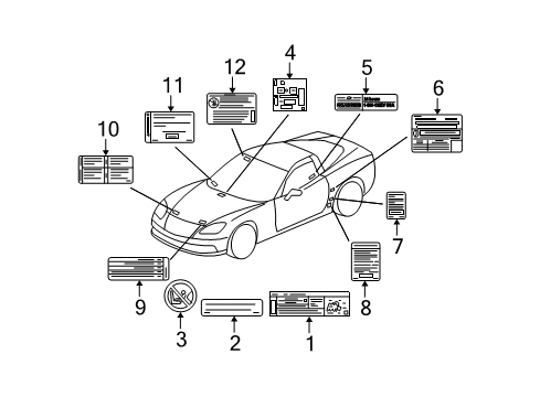 2008 Chevy Corvette Information Labels Diagram