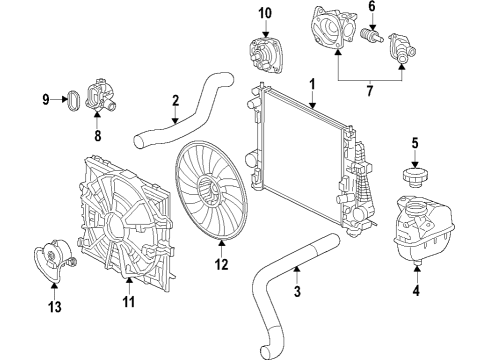 2020 Cadillac CT5 Cooling System, Radiator, Water Pump, Cooling Fan Diagram