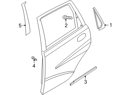 2011 Chevy Aveo5 Exterior Trim - Rear Door Diagram