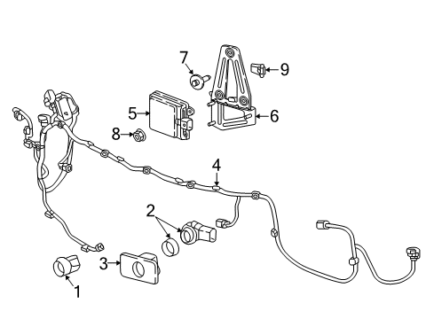 2019 GMC Acadia Harness Assembly, Front Object Alarm Sen Wrg Diagram for 84592768