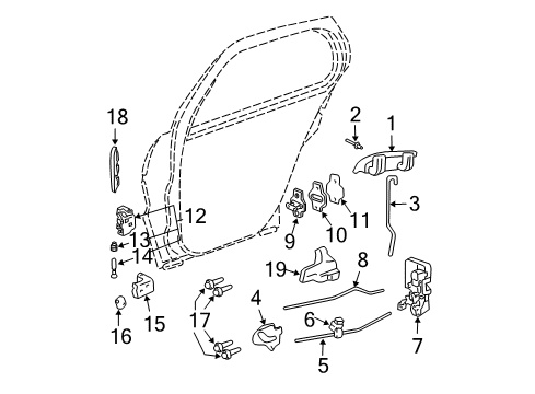 1997 Chevy Cavalier Rod,Rear Side Door Inside Handle Diagram for 22574386