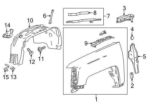 2018 GMC Sierra 1500 Fender & Components Diagram